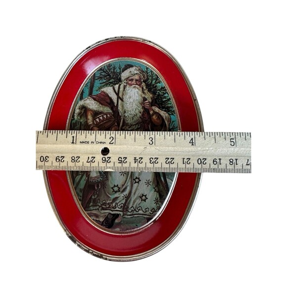 Vintage Christmas Tin Tray Victorian Old World Santa - Picture 8 of 11